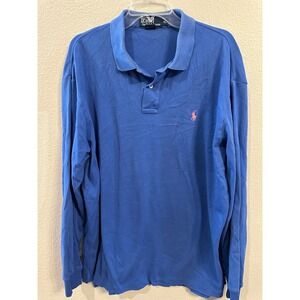 Polo Ralph‎ Lauren Long Sleeve Polo Shirt Classic Fit Blue XL